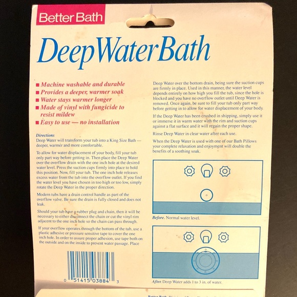Deep Water Bath - Enjoy the luxury of a deeper bath! - Picture 2 of 3